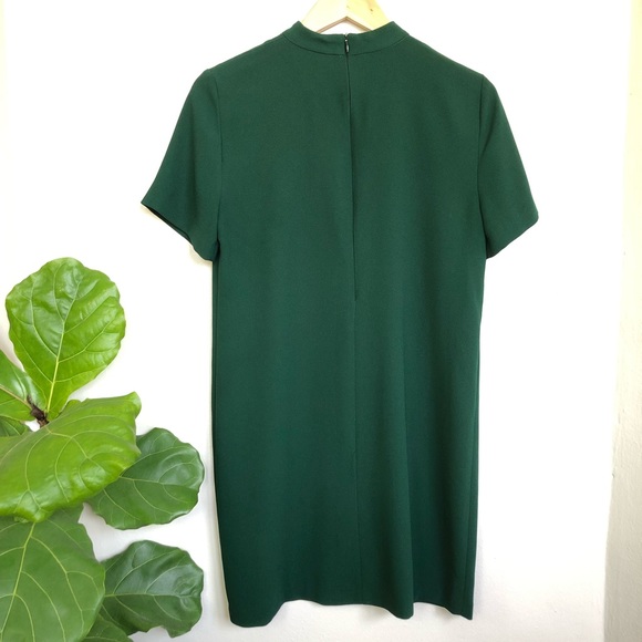Zara Emerald Green Choker V-Neck Plunge Shift Dress - Picture 7 of 11